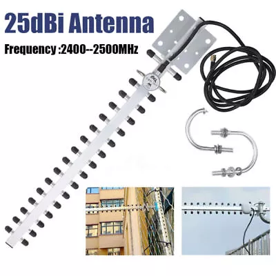 Yagi WiFi Antenna 2.4GHz 25dBi Outdoor Directional Signal Wireless Network Card • $16.66