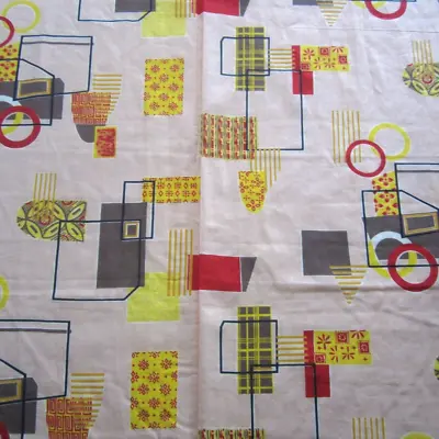 50cm X 90cm Vintage Cotton Sewing Fabric 1950s Retro Novelty Atomic Geometric • $19