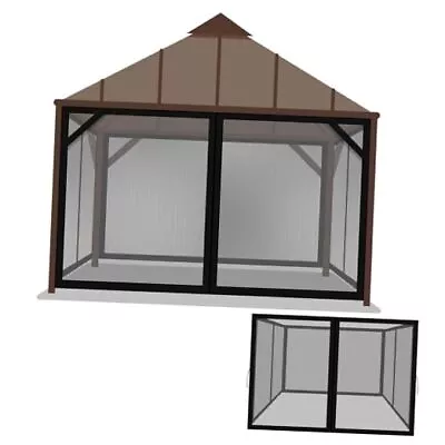  Universal Replacement Mosquito Netting For Patio Gazebo 10x12 FT Black • $76.78