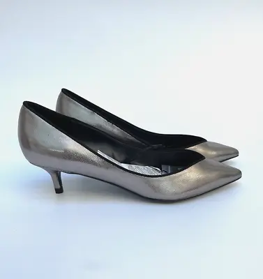 Zara Metallic Court Shoes Kitten Heel UK6 EUR39 US8 Ref 6244 301 • £32.99