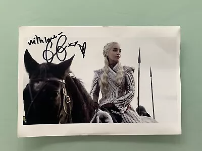 Emilia Clarke Signed Photo Game Of Thrones Daenerys Coa Included • £30