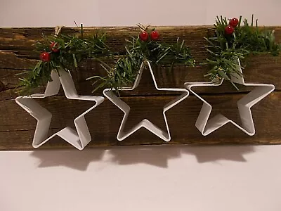 White Metal Cookie Cutters As Christmas Ornaments Set Of 3 Star Cookie Cutters • $8.99