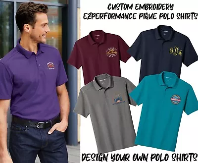 Ink Stitch Personalized Custom Logo Texts Stitching Men Ez-performance Polos • $29.99