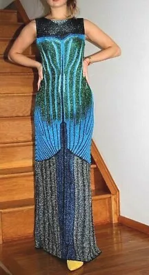 Missoni Metallic Knit Sleeveless Long Dress/ Gown Sz US 4-6 /EU 40 Made In Italy • $559.99