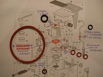 Gaggia Classic 7x O Ring Repair Kit  Silicone Boiler Seal Steam Arm Opv Free P&P • £4.95