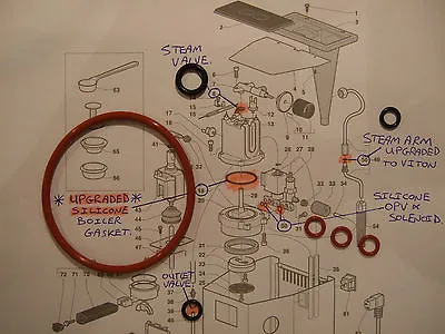 £4.85 • Buy Gaggia Classic 7x O Ring Repair Kit Silicone Boiler Seal Steam Arm Opv Solenoid