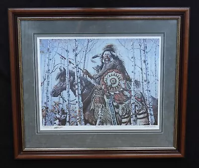 Rare Vintage Michael Gentry  Woodland Warrior  Publisher's Proof - Framed Signed • $549.95