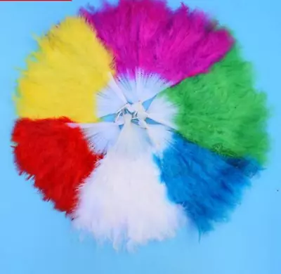 28 Staves Feather Fans Marabou  Dance Fans Fast Shipped From GAUSA • $8.99