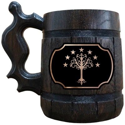 £28.23 • Buy Flag Of Gondor Wooden Beer Mug, Lord Of The Rings Beer Gift, Hobbit Mug, LOTR