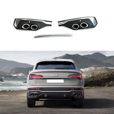 SQ5 Silver Tail Exhaust Tip Muffler Tip For Audi Q5 FY Sline Sportback 2020-2023 • £110.62