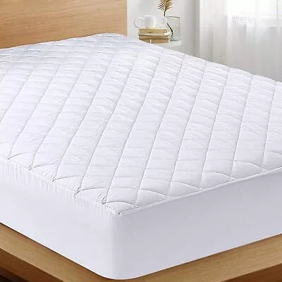 Extra Deep Mattress Protector Soft Hotel Luxury Quilted Microfiber Topper Cover • £9.99