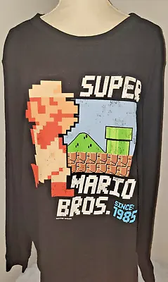 Super Mario Bros. Long Sleeve Thermal Graphic Print T-Shirt XXL Cotton Blend • $13.98