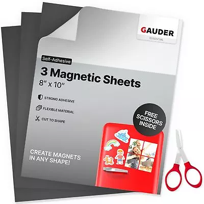 Magnetic Sheets With Adhesive Backing (8” X 10”) | Black Magnetic Sheets | Ad... • $14.66