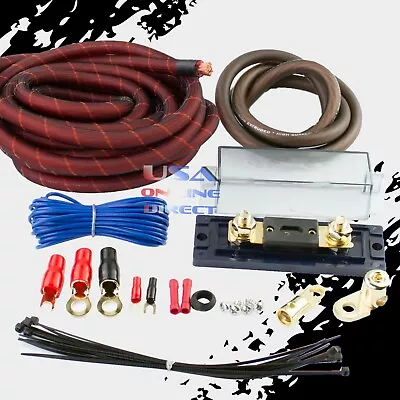 4 Gauge Snake Skin Awg 100% Ofc Copper Power Amp Kit Amplifier Wiring Install  • $74.50