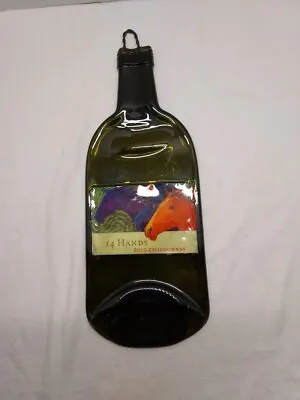 Flattened Melted Wine Bottle Hangable 14 Hands 2010 Chardonnay Cheese Plate • $9