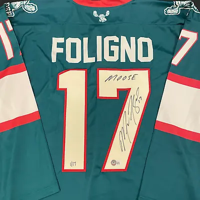 Marcus Foligno Autographed Insc Fan HQ Exclusive SotaStick Moose! Jersey Wild • $179.99