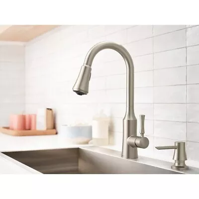 Venango Single-Handle Pull-Down Sprayer Kitchen Faucet In SR Stainless By MOEN • $147.74