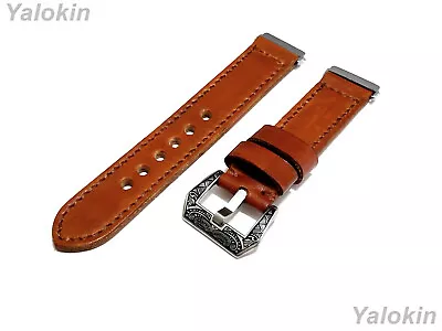 Light Brown Brushed Leather Band For Fitbit Versa 2 & Versa Lite Special Edition • $73.50