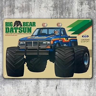 Marui Big Bear Datsun Monster Truck - Retro Rc Car Metal Sign Poster - 20x30cm • $14.90
