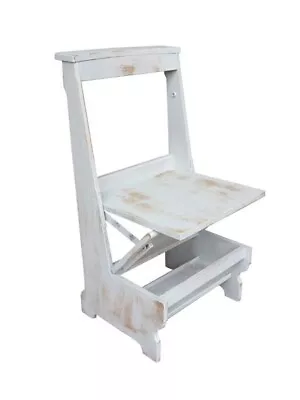 Solid Oak Arts & Crafts Distressed Painted Church Chairs - Seat • £27