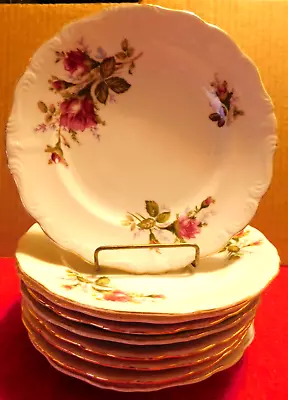 Plates~Ucagco China Japan 9Pc. Old Rose Gold Trim Salad 7 1/2  X 1  Vintage 50's • $130