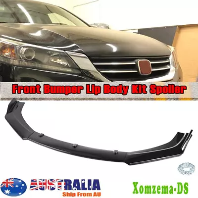 For Honda Accord Civic 3Pcs Car Front Bumper Lip Splitter Spoiler Gloss Black • $54.95