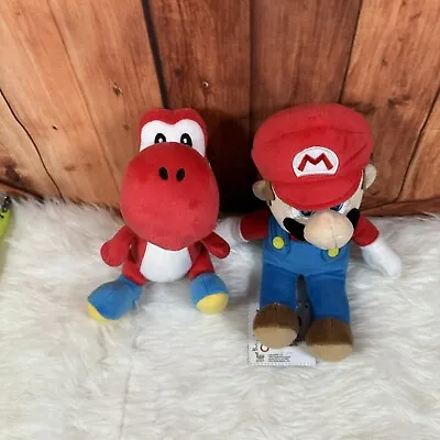 Lot Of 2 Super Mario Plushies Nintendo Red Yoshi Stuffed Animal Video Game • $19.98