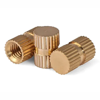 M3 M4 M5 M6 M8 Brass Injection Molding Knurled Insert Nuts Blind Hole Thumb Nuts • £1.55