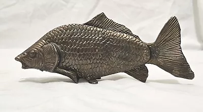 Vintage Brass Tone Metal Fish Sculpture Napkin Message Menu  Mail Holder 9  • $19.31