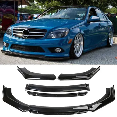 For Mercedes-Benz Car Front Bumper Lip Spoiler Splitter Body Kit Glossy Black • $79.39