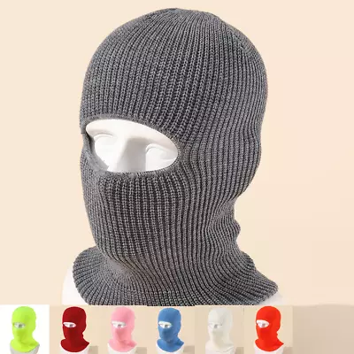 Winter Ski Mask 3 Hole Knitted Skull Balaclava Beanie Hat Men Outdoor Sports Cap • $8.90