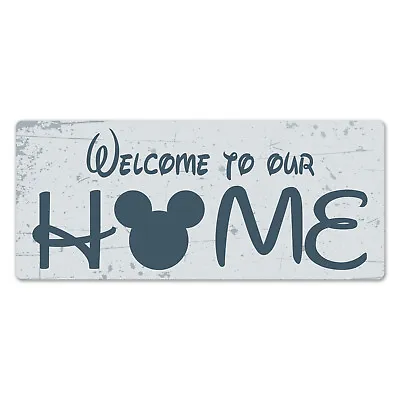 Metal Wall Sign - Welcome To Our Home Disney Mickey Gift Plaque • £7.99