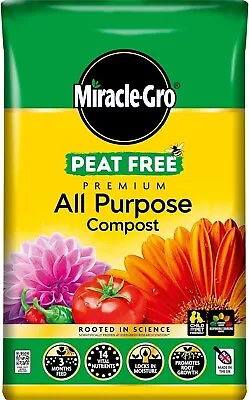 Miracle-Gro PEAT FREE Premium All Purpose Compost 50 LitresBrown • £10.80
