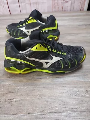 Mizuno Wave Tornado X Shoes Women's 8W Black/Neon Green Volt Volleyball Active  • $29.95
