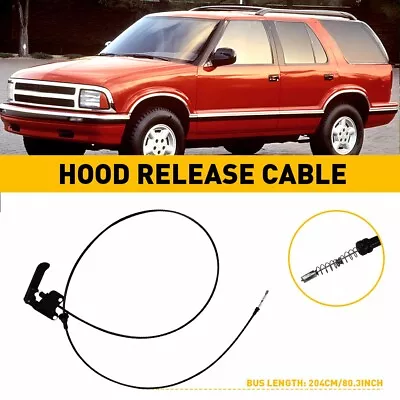 HOOD LATCH RELEASE CABLE WITH HANDLE 912-001 For GMC S10 BLAZER S15 JIMMY SONOMA • $14.99