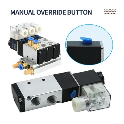 1/4  Direction Control Air Solenoid Valve Pneumatic 4 Way 2 Position 110/120V AC • $15.77
