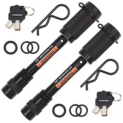 $52.17 • Buy TRAILER HITCH LOCK SET Keyed Alike Locking Pin Black 2-Pack 5/8″