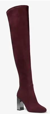 Michael Kors Womens Petra Over The Knee Boot Oxblood Size 8 M • $79.95