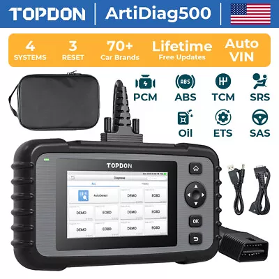 TOPDON ArtiDiag500 Car OBD2 Scanner Code Reader Check Engine ABS SRS Scan Tool • $107.99
