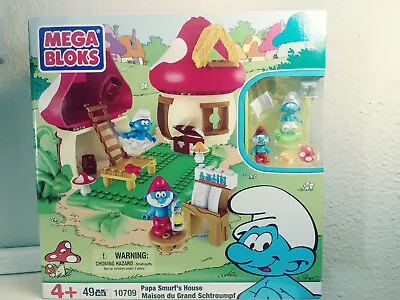 Smurfs Mega Bloks Construx Papa Smurf House Brand New 49 Pcs Building Set 10709 • $98