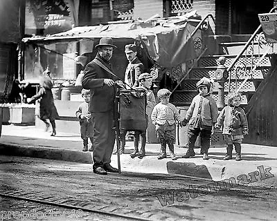 Photograph Of A New York City Street Music Organ Grinder Year 1910  8x10 • $12.95