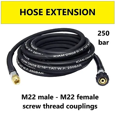 KARCHER HDS 10m Extension Hose M22f- M22m Heavy Duty 5/16  High Pressure 250 Bar • £44.95