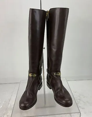 MICHAEL Michael Kors Dark Brown Leather Knee-High Boots 5.5M • $35