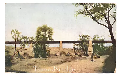C.1909 Tasvo Bridge Uganda Railway Postcard Teddy Roosevelt Lion Hunt Kenya VTG • £38.56