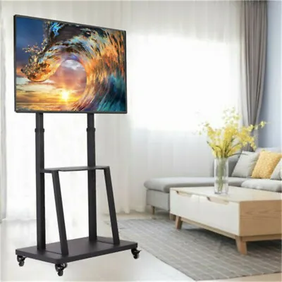 UNHO Tall TV Cart Mobile TV Floor Stand For Extra Large Flat Panel Screen Up 80  • £84.97