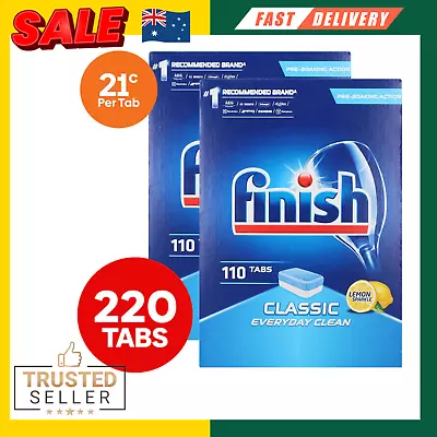 2x Finish Dishwashing Tablets Tabs Classic Everyday Clean Lemon Sparkle 110pk AU • $56.95