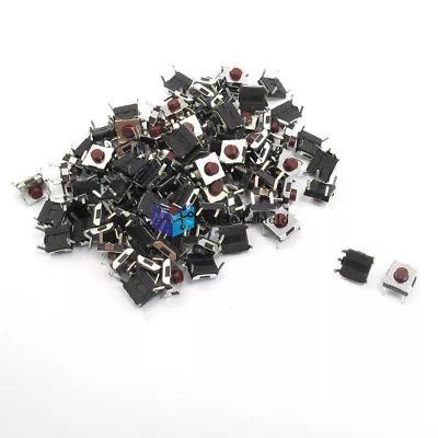 100 Pcs Momentary Red Push Button Tactile Tact Switches 6x 6x3.1mm✦Kd • $4.79