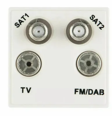 Arlec Quadruplex Module TV DAB & Satellite Outlet PAL Female TV F-Type SAT White • £6.99