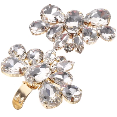 £4.70 • Buy  2 Pcs Sparkly Shoe Clips Removable Shoe Buckle Crystal Shoe Clips Wedding Shoe