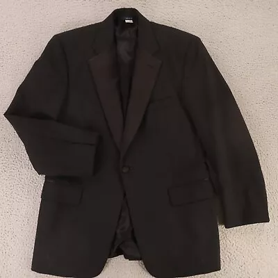 VINTAGE Brooks Brothers Tuxedo S Black Wool Dinner Jacket Satin USA Made 38R • $79.97